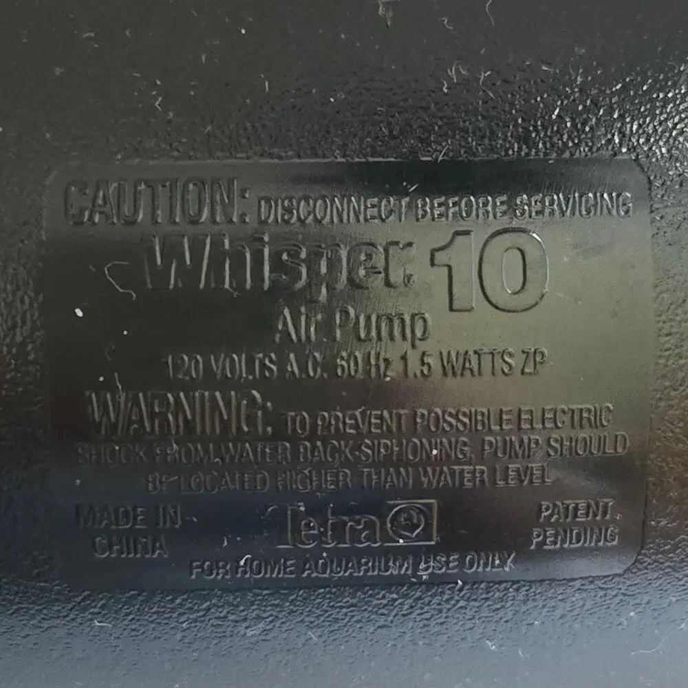 Tetra Whisper 10 Air Pump with 18' of Airline Tubing for 10 Gallon Fish Tank